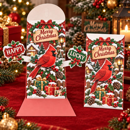 Handmade 3D Christmas Money Card – Pop-Up Holiday Card with Cash Envelope & Message Space 💌✍💵