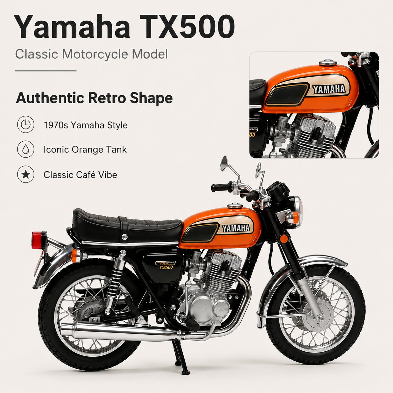 Yamaha TX500 Classic Motorcycle Model