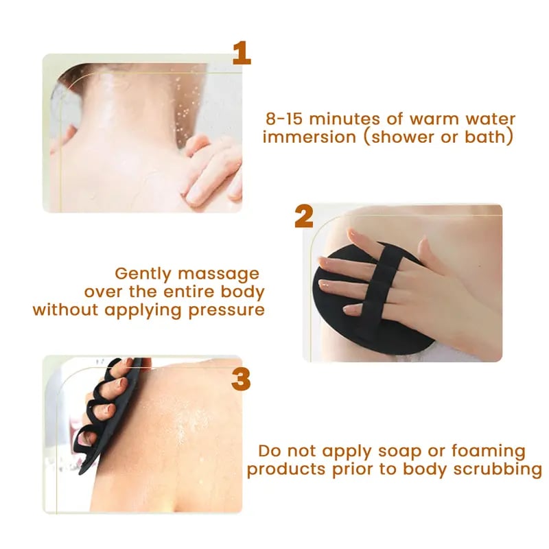 4-Pack Soft Rubber Shower Scrubber – Gentle Yet Effective, Exfoliates & Cleanses All Skin Types