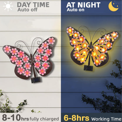 🦋Solar Lights Outdoor Metal Butterfly Wall Decor