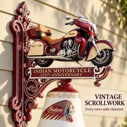 🏍Indian Motorcycle 125th Anniversary Wall-Mounted Hanging Bell🏍