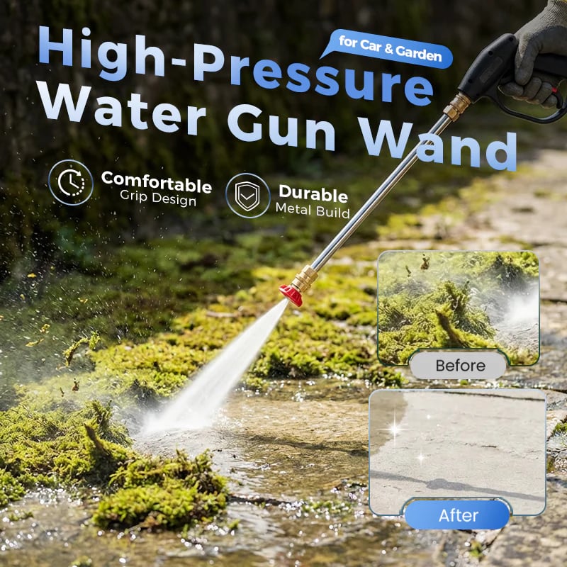 💦🚿 High-pressure water gun – 3 interchangeable nozzles, durable aluminium alloy & powerful ✨