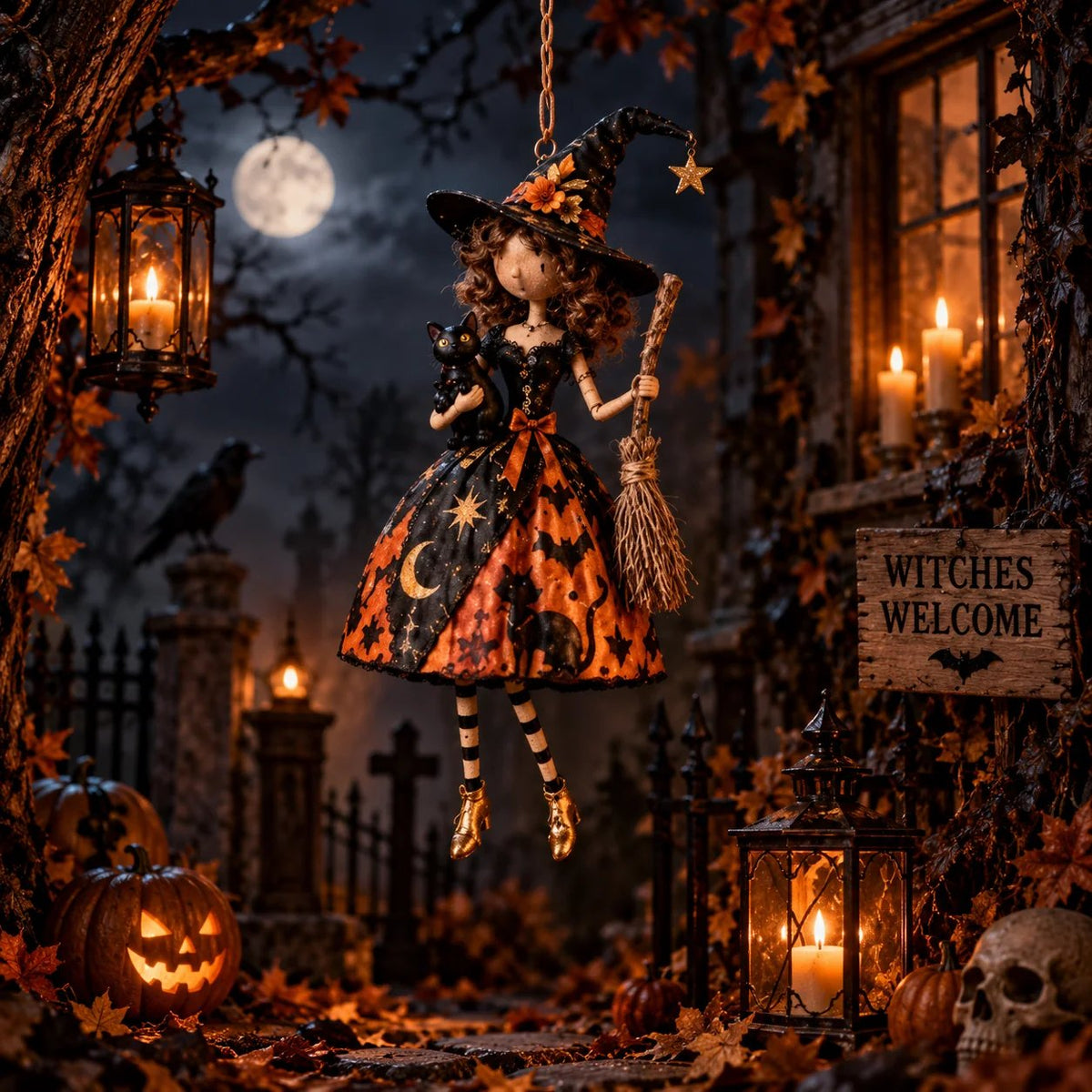 🎃Midnight Ladies™ – Gothic Halloween Hanging Decor🖤