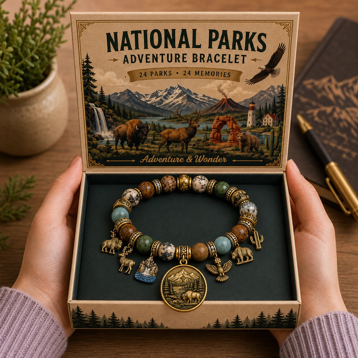 🏞️ -National Nature Park Faith Bracelet – Meaningful Vintage Nature & Wildlife Souvenir Bracelet