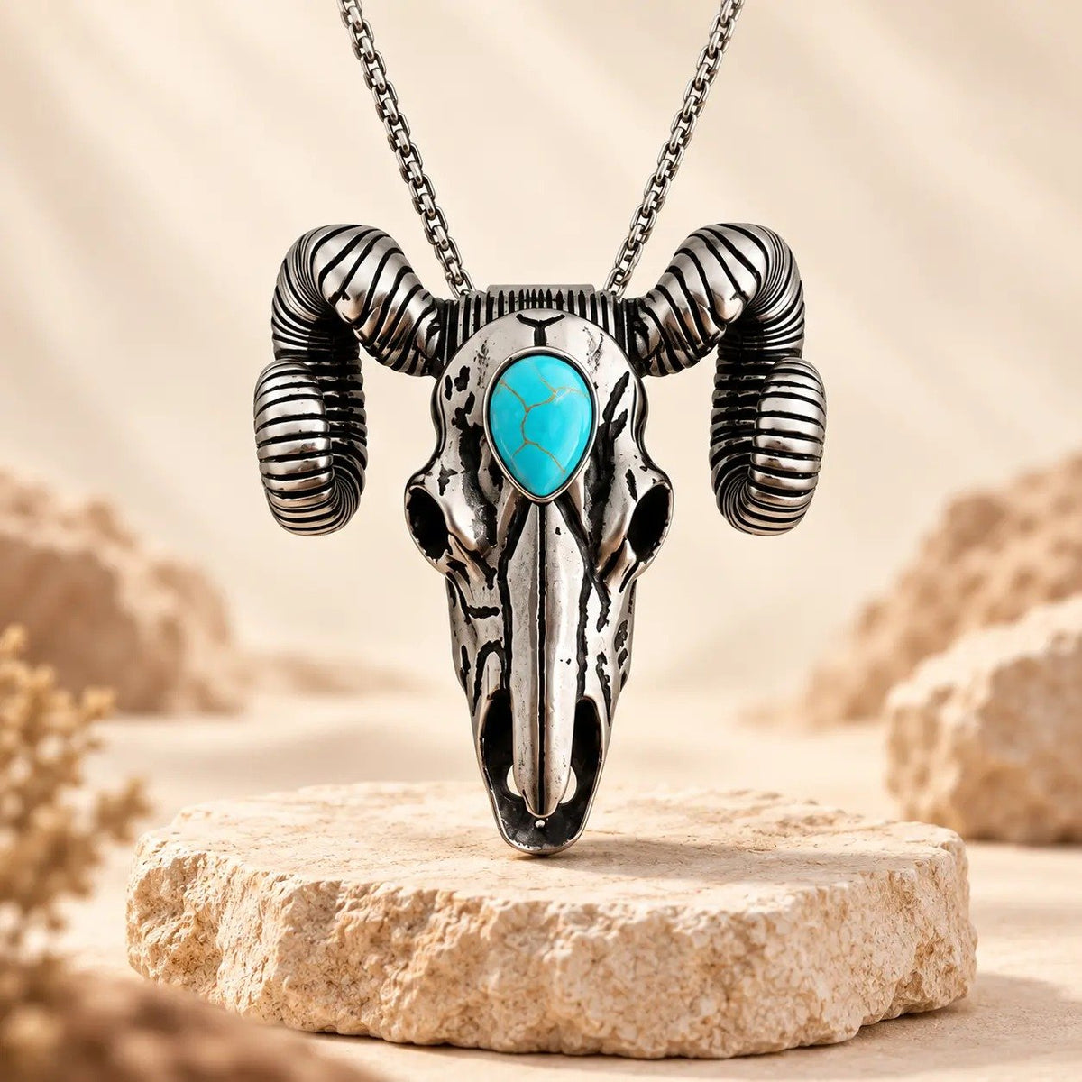 🤠🐐 Frontier Skull Statement Pendant – 5 Western Styles with Necklace & Clip Wear