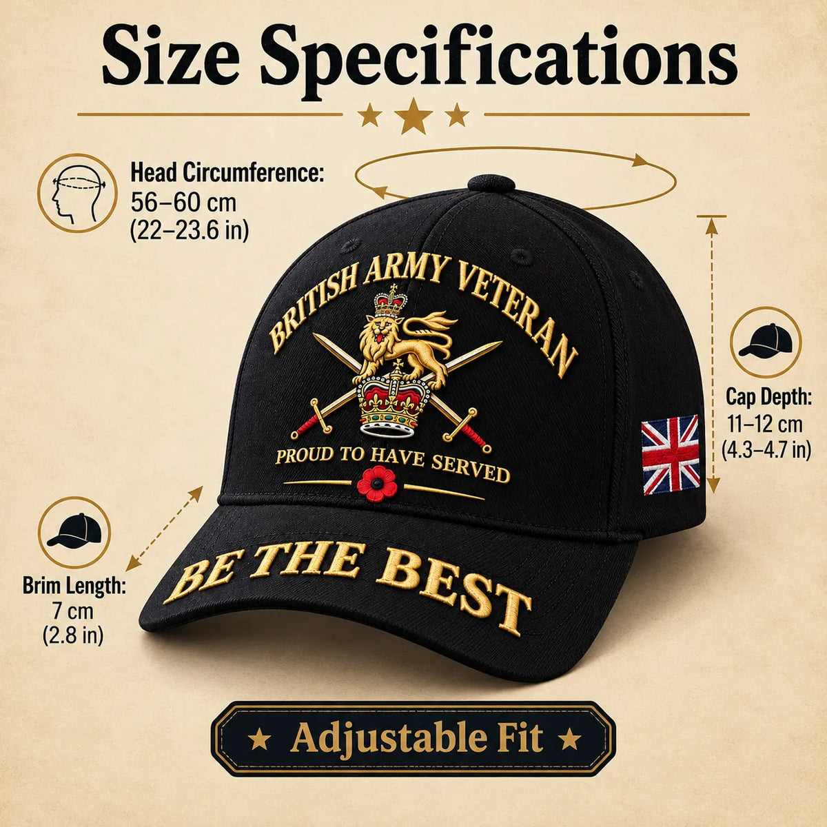 🎖️🇬🇧 Proud to Have Served Veteran Cap – A Timeless Tribute to British Military Service