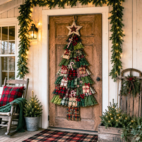 🎄Beginner-Friendly DIY Oversized Patchwork Christmas Tree Door Hanging Kit | Complete Kit with All Tools & Step-by-Step Guide Included 💕