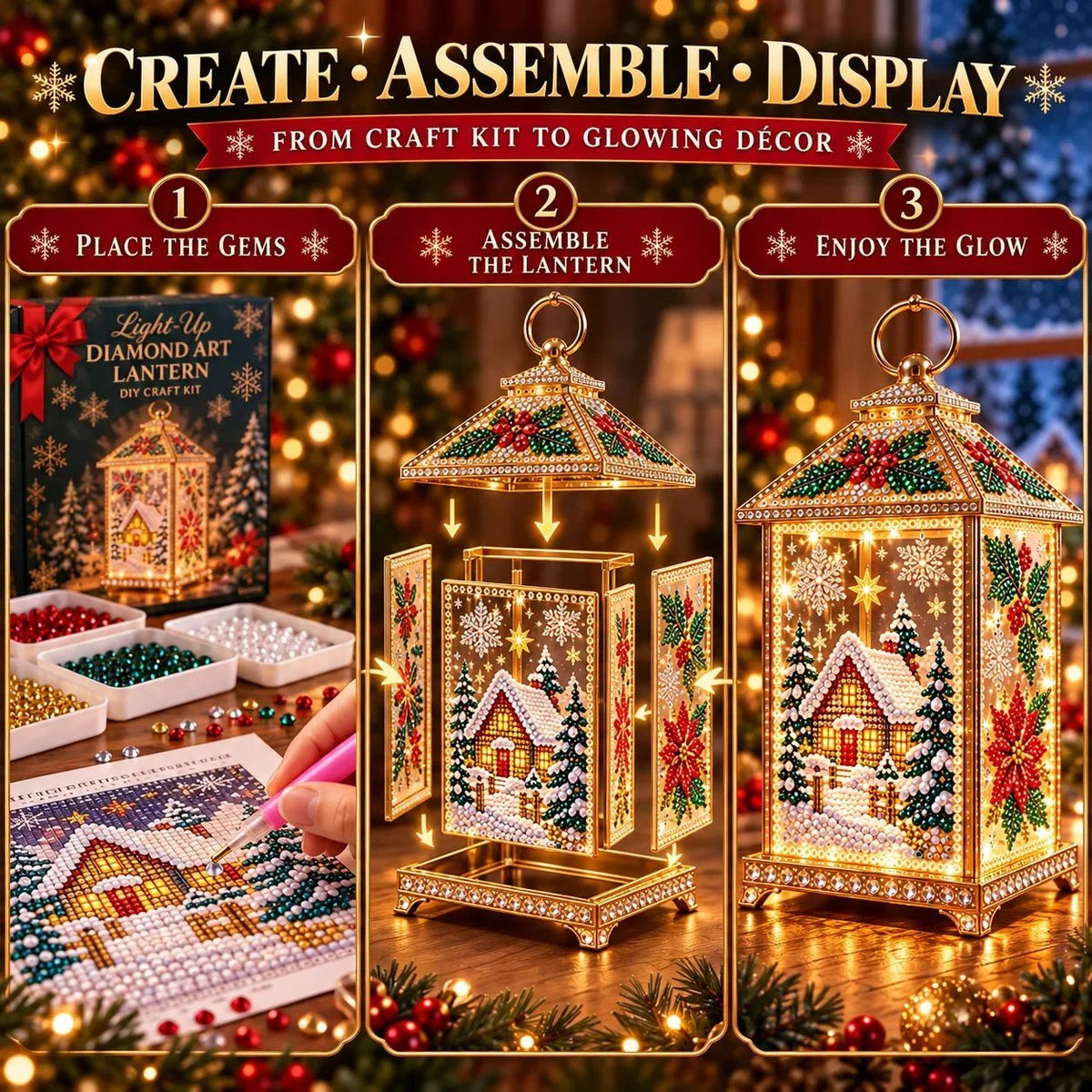 How To Make Light-Up Diamond Art Lantern