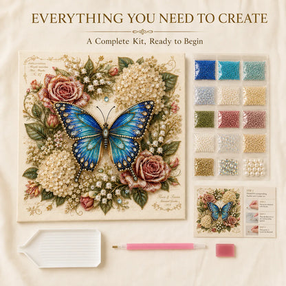🦋💎 Shimmering Butterfly Garden Pearl Art Set – Sparkling DIY Floral Display