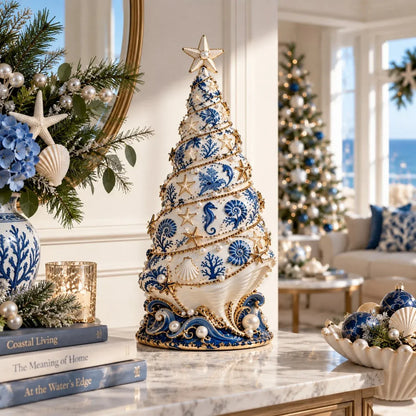 ⏳ Last Day 69% OFF – 🌊🎄 Coastal Christmas Magic – Seashell Tree Lamp with Warm Glow & Dreamy Ocean Projection