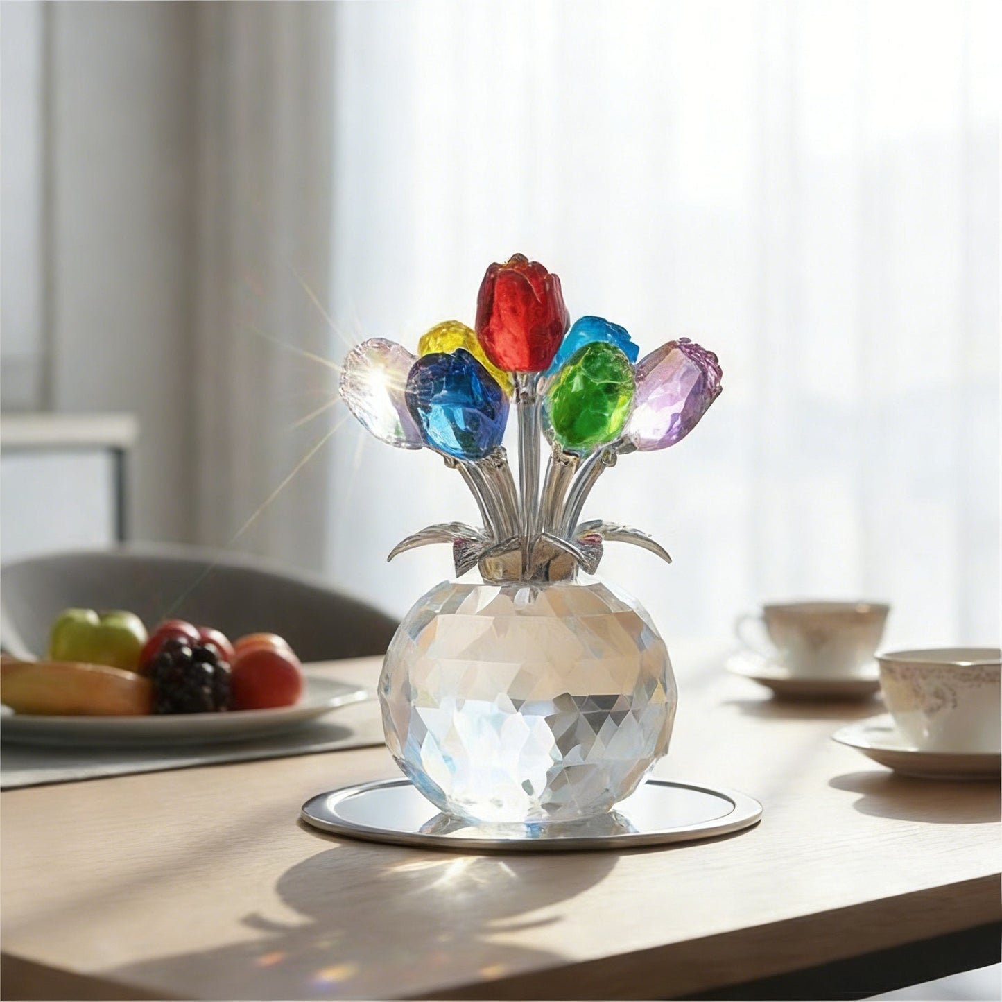 🔮Everlasting Crystal Rose Flower Figurine in Vase