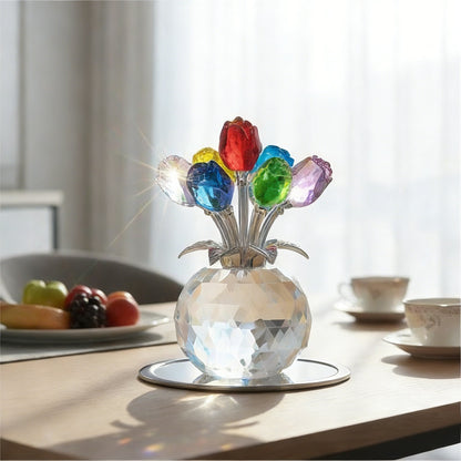 🔮Everlasting Crystal Rose Flower Figurine in Vase