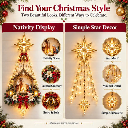Nativity Wall Light -Star of Bethlehem Lighted Nativity Wall Decor – Bring the Heart of Christmas Home 🎄