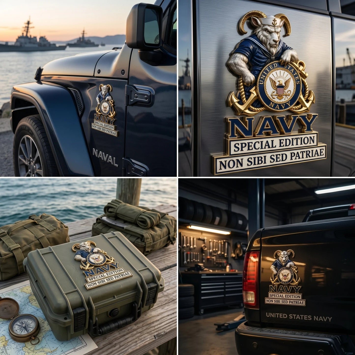 🇺🇸 Last Day Promo: 49% OFF ⚓-US Navy Bill the Goat Non Sibi Sed Patriae Car Emblem Metal Badge