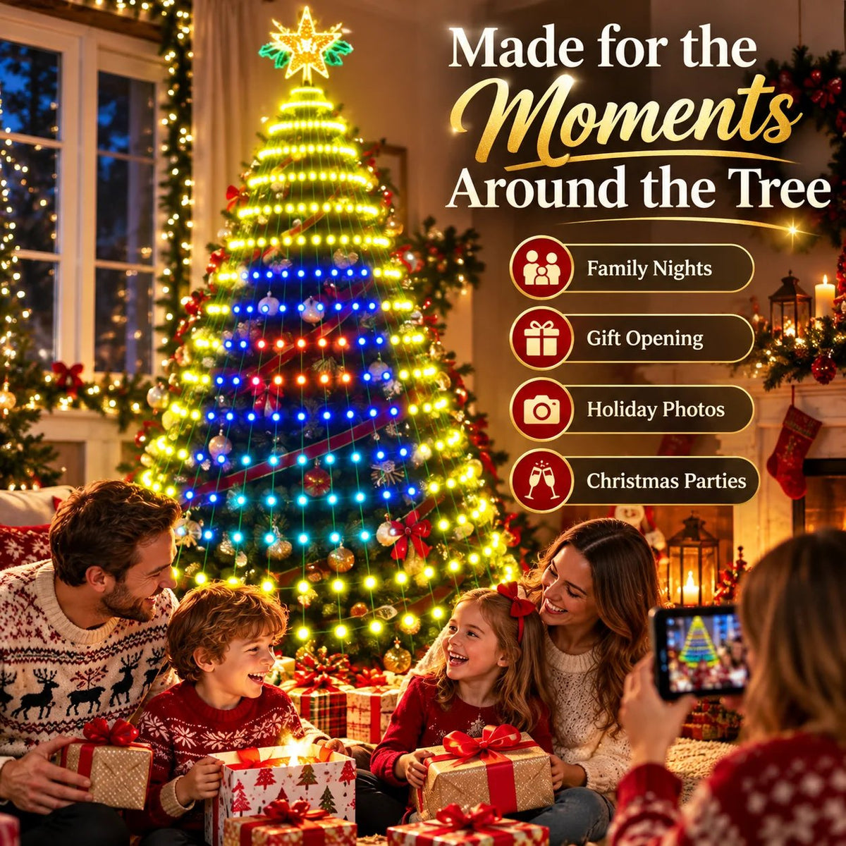 🎄 Christmas Tree Canopy Lights – Easy Full-Tree Holiday Light Display