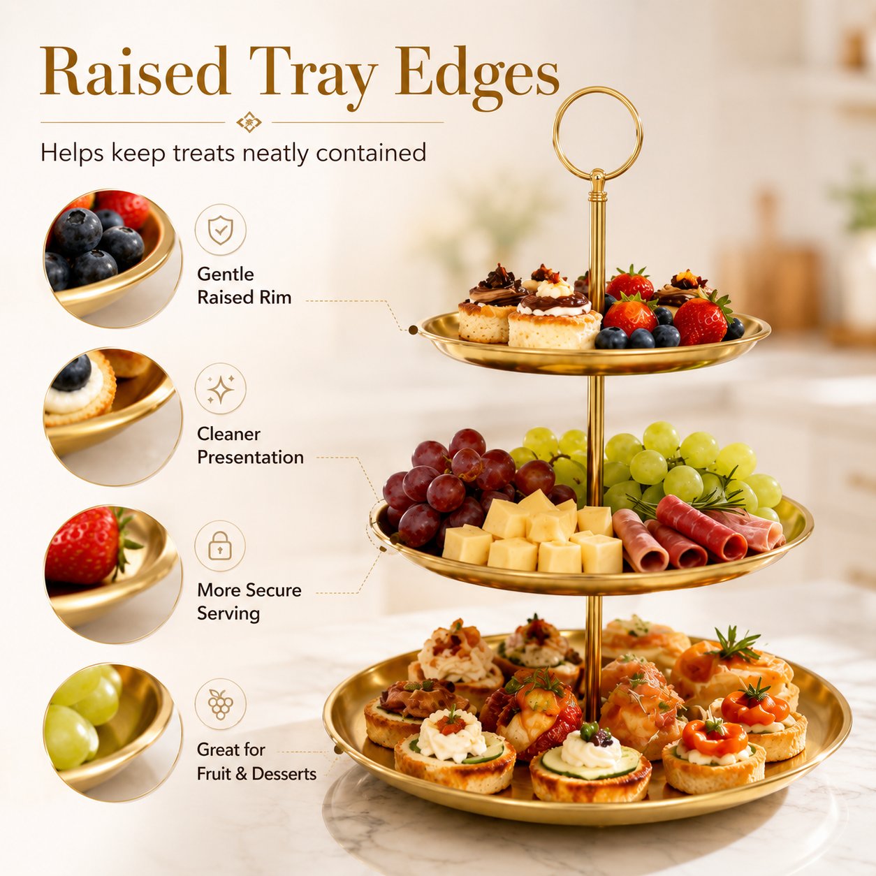 💛 Elegant 3-Tier Gold Dessert Stand – Turn Every Celebration Into Something Special