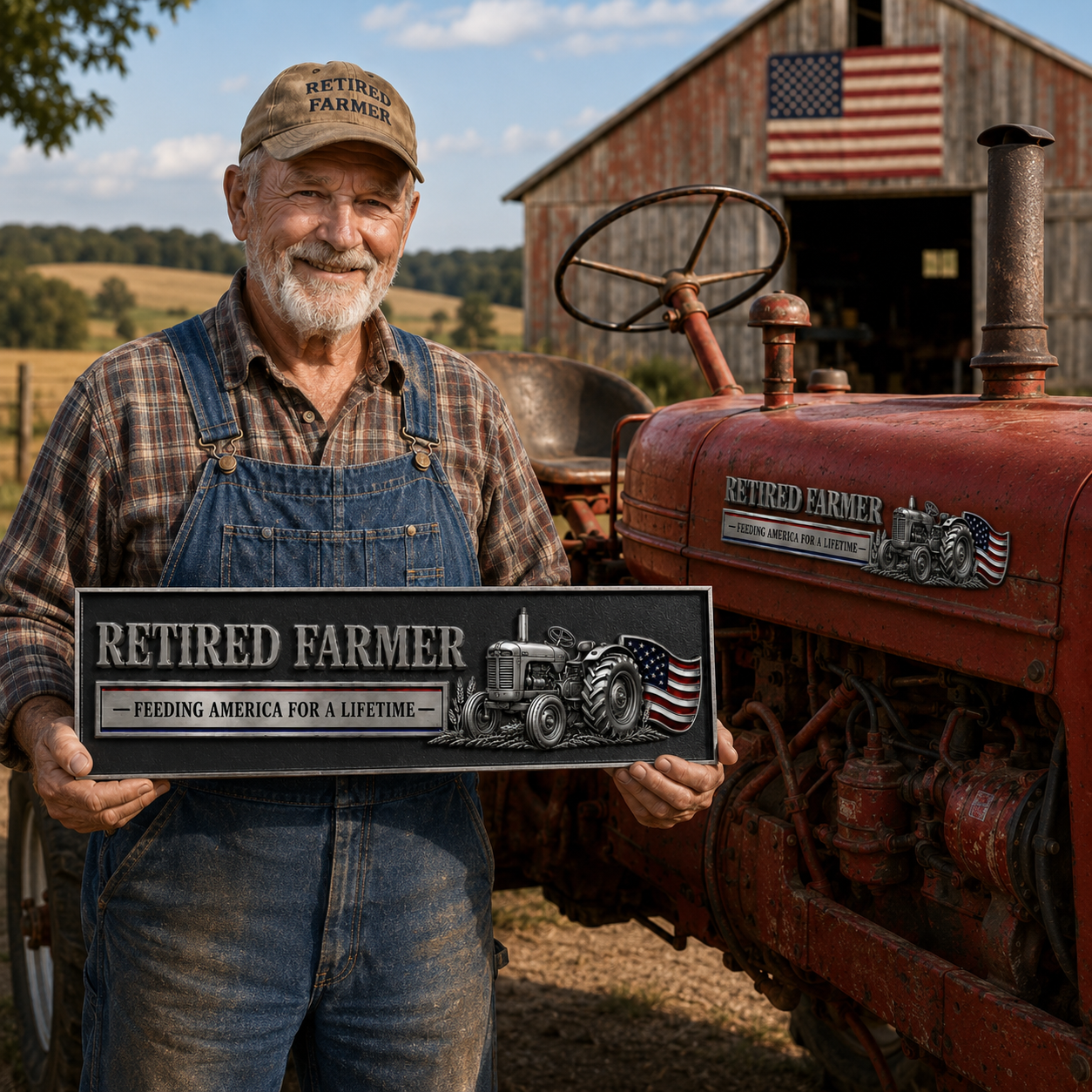 🔥Retired Farmer – Feeding America for a Lifetime Metal Emblem