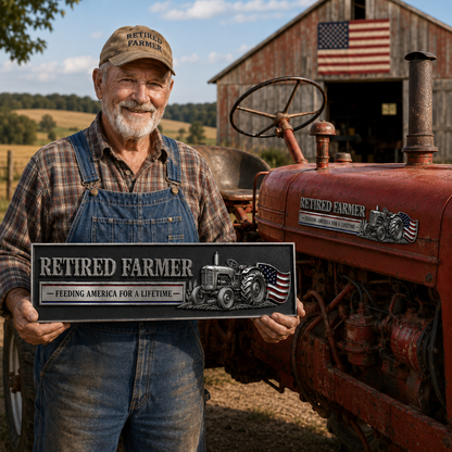 🔥Retired Farmer – Feeding America for a Lifetime Metal Emblem