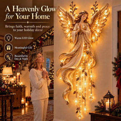 👼✨ Heavenly Angel Starfall Wall Light – Faith-Filled Christmas Glow & Blessing Decor