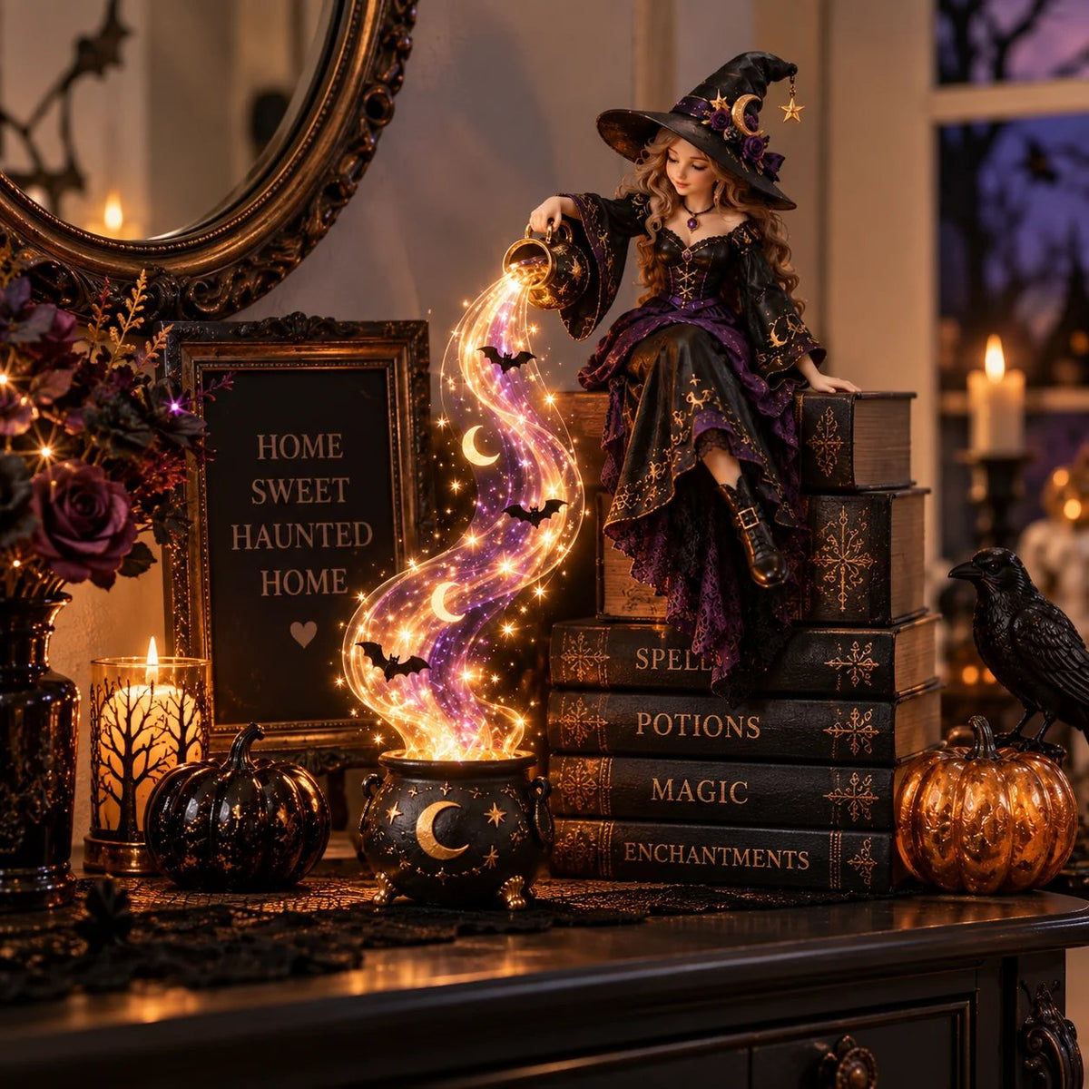 ✨Hot sale 49% OFF✨ Halloween Magic Cascade Shelf Light Collection™ – Enchanted Bookcase Decor