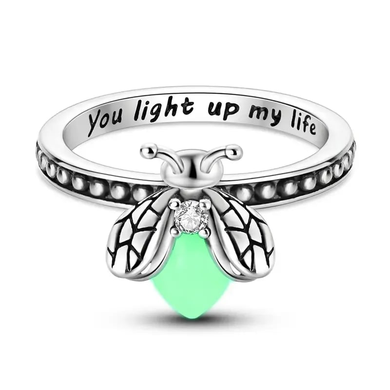 Firefly Glow Ring S925 Silver – Luminous Nature-Inspired Zircon Ring for Women