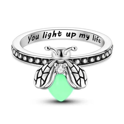 Firefly Glow Ring S925 Silver – Luminous Nature-Inspired Zircon Ring for Women