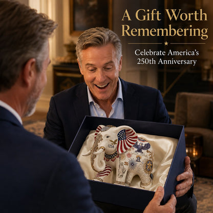 🐘Spirit of America 250th Anniversary Porcelain Elephant Figurine