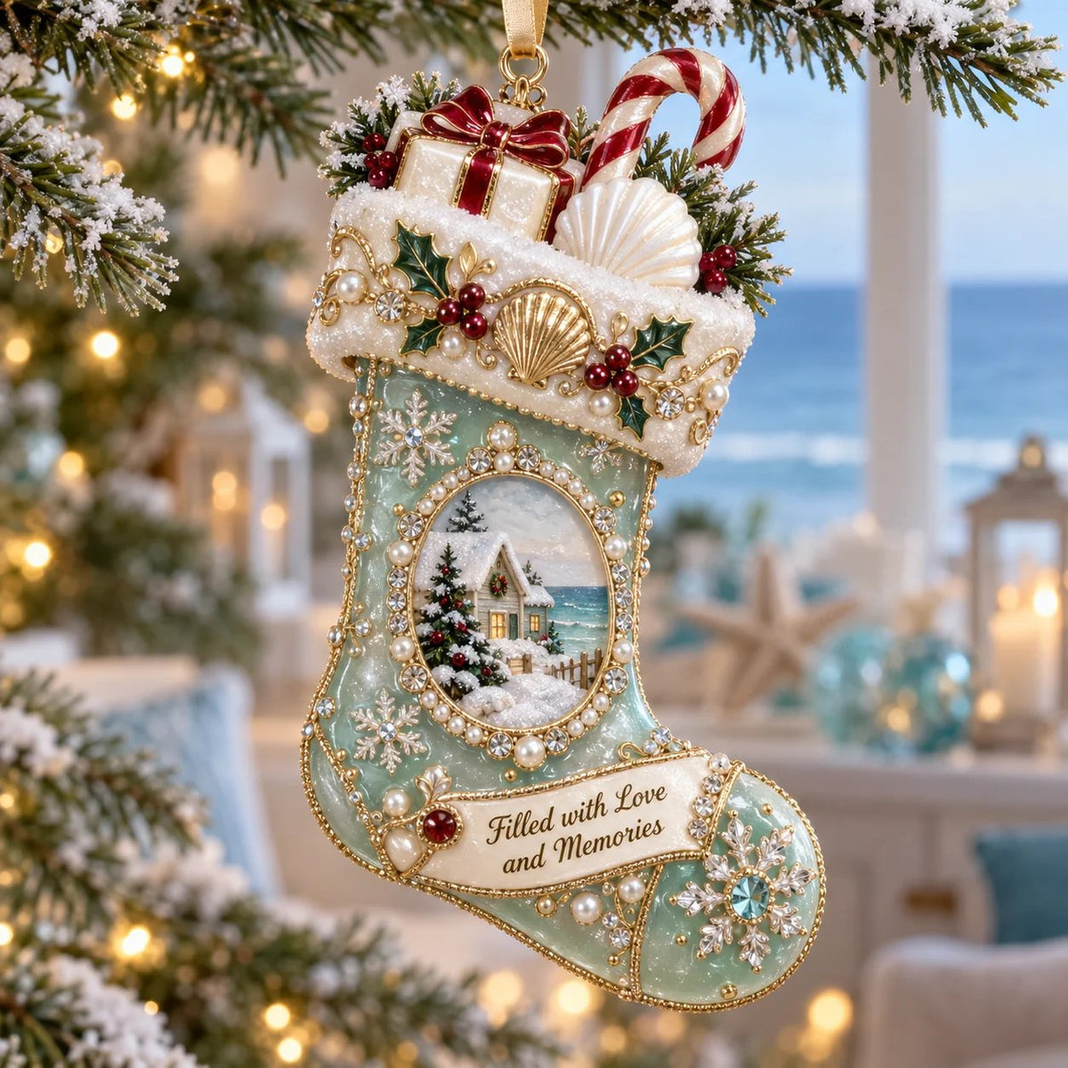 🌊🎄 Seaside Christmas Keepsake Ornaments – 8 Elegant Coastal Holiday Designs
