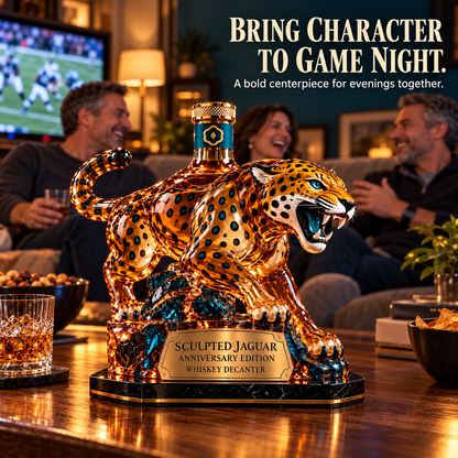 🐆 Sculpted Jaguar Whiskey Decanter – Anniversary Edition