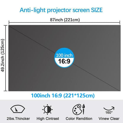 ⚡Hot Sales 69% OFF🔥Anti-Light 4K Projector Screen (16:9)🎥✨