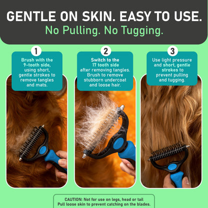 😻🐕Professional Double-Sided Pet Grooming Rake