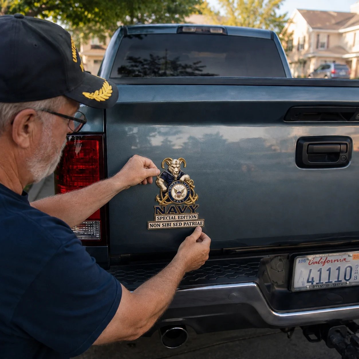 🇺🇸 Last Day Promo: 49% OFF ⚓-US Navy Bill the Goat Non Sibi Sed Patriae Car Emblem Metal Badge