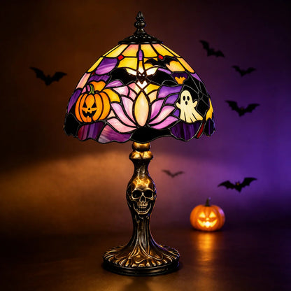 ✨Tiffany Lamp🎃👻Retro Halloween Painted Glass Table Lamp