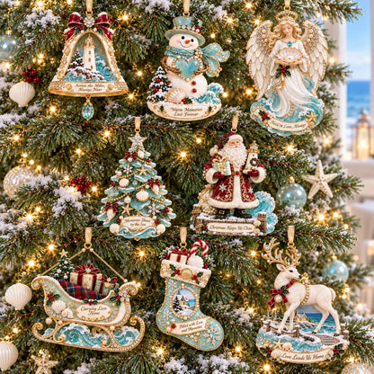 🌊🎄 Seaside Christmas Keepsake Ornaments – 8 Elegant Coastal Holiday Designs