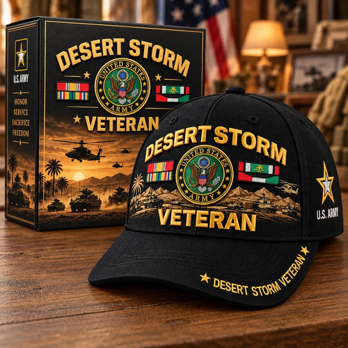 🎖️🇺🇸 Desert Storm 35th Anniversary Veteran Cap – Honoring Service, Brotherhood & Pride | 1991–2026
