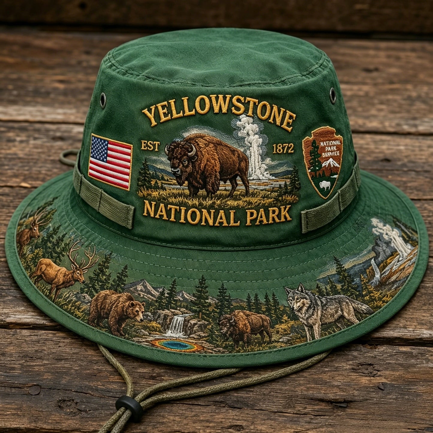 🇺🇸 Last Day Promo: 49% OFF 🦬 - Yellowstone National Park Adventure Boonie Hat