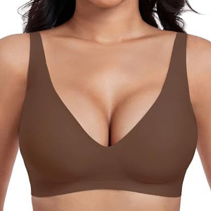 💗Summer Hot Sale⚡50K+ SOLD💕 Jelly Wireless Womens Comfortable Wireless Bras Push Up Bralettes Seamless T-shirts Bras Deep V Everyday Bras