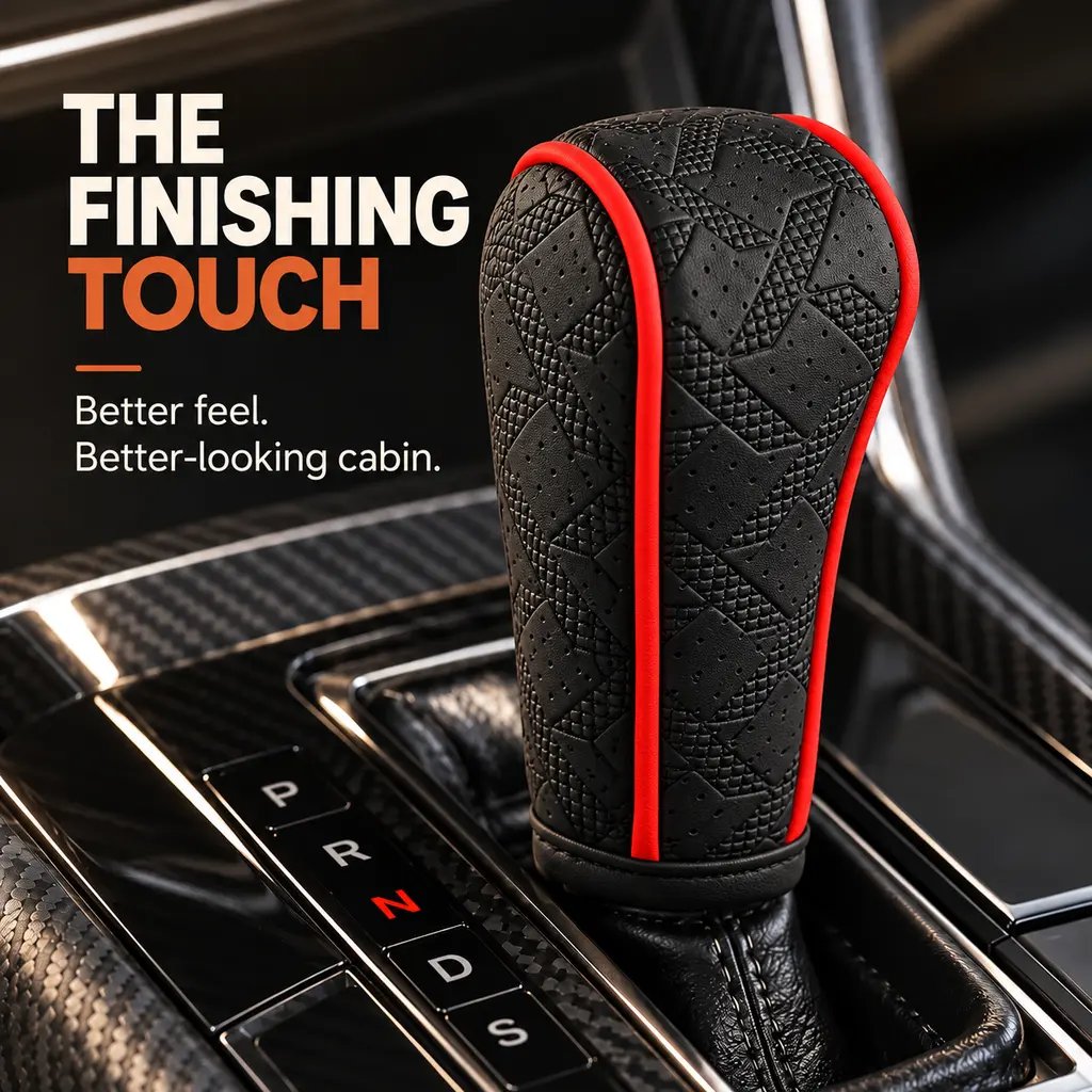 🚗 Sport Grip Leather Gear Shift Knob Cover