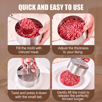 🍔✨ Stainless Steel Burger Press | How to Easily Make Perfect, Even Burger Patties