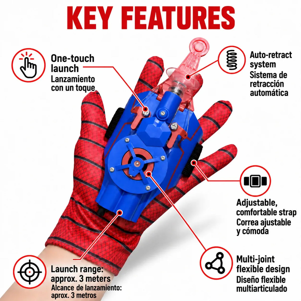 🕸️⚡ WebStrike™ Wrist Launcher – Rechargeable Web-Shooting Action