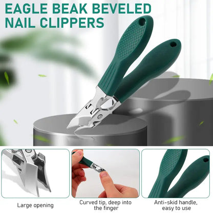 Eagle Beak Beveled Nail Clippers | Arthritis-Friendly & Thick Nail Relief 🦅