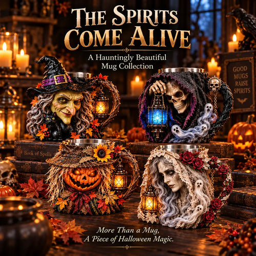 🎃👻 Spirits Come Alive™ – 3D Sculpted Halloween Character Mugs, 4 Spooky Styles to Sip & Collect