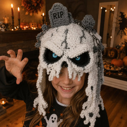 ? LAST DAY 49% OFF – ? Halloween Monster Hood DIY Crochet Kit | Premium Soft Yarn Materials with Step-by-Step Guide DIY Handmade Wearable Character Hood ??✨