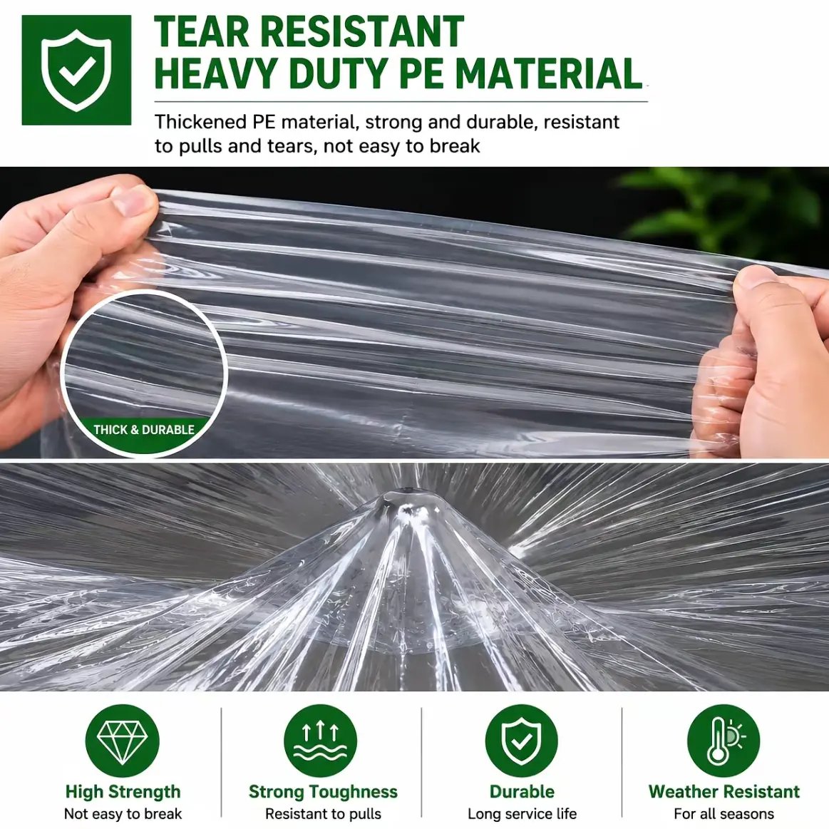 🌧️💪 ClearGuard™ Heavy-Duty Waterproof Tarp – Transparent Outdoor Rain Cover with Secure Grommets