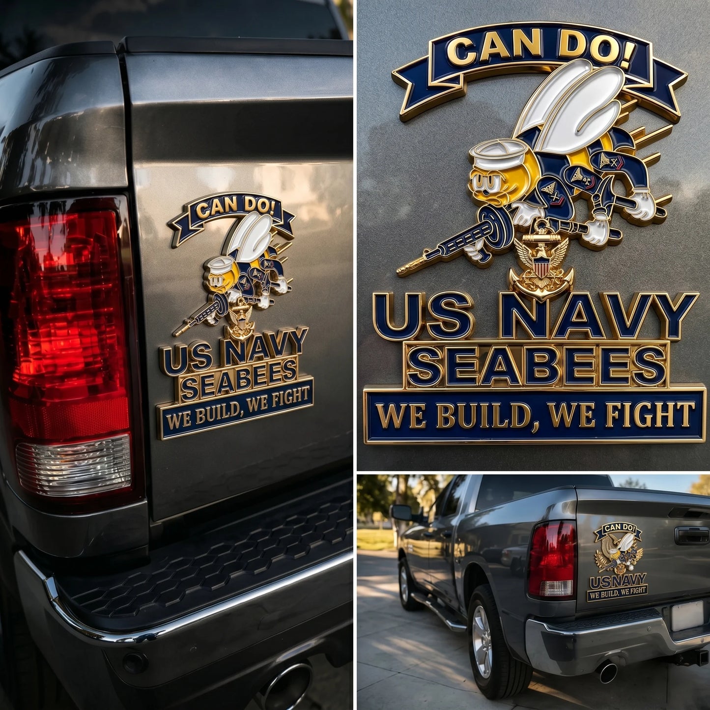 ⚓Last Day Promo: 49% OFF - 🐝US Navy Seabees Can Do! Car Emblem Metal Badge