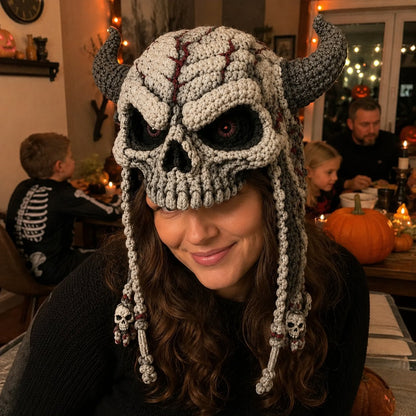 ? LAST DAY 49% OFF – ? Halloween Monster Hood DIY Crochet Kit | Premium Soft Yarn Materials with Step-by-Step Guide DIY Handmade Wearable Character Hood ??✨