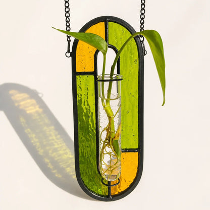 Stained Glass Hanging Plant Propagation Vase