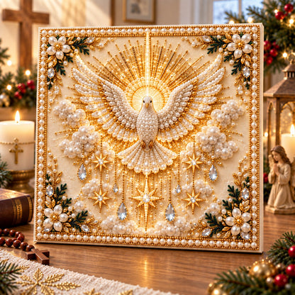Beginner-Friendly Christian Pearl Bead Art Kit | Pre-Printed Design with Built-In Wooden Frame & Complete Tools 💕
