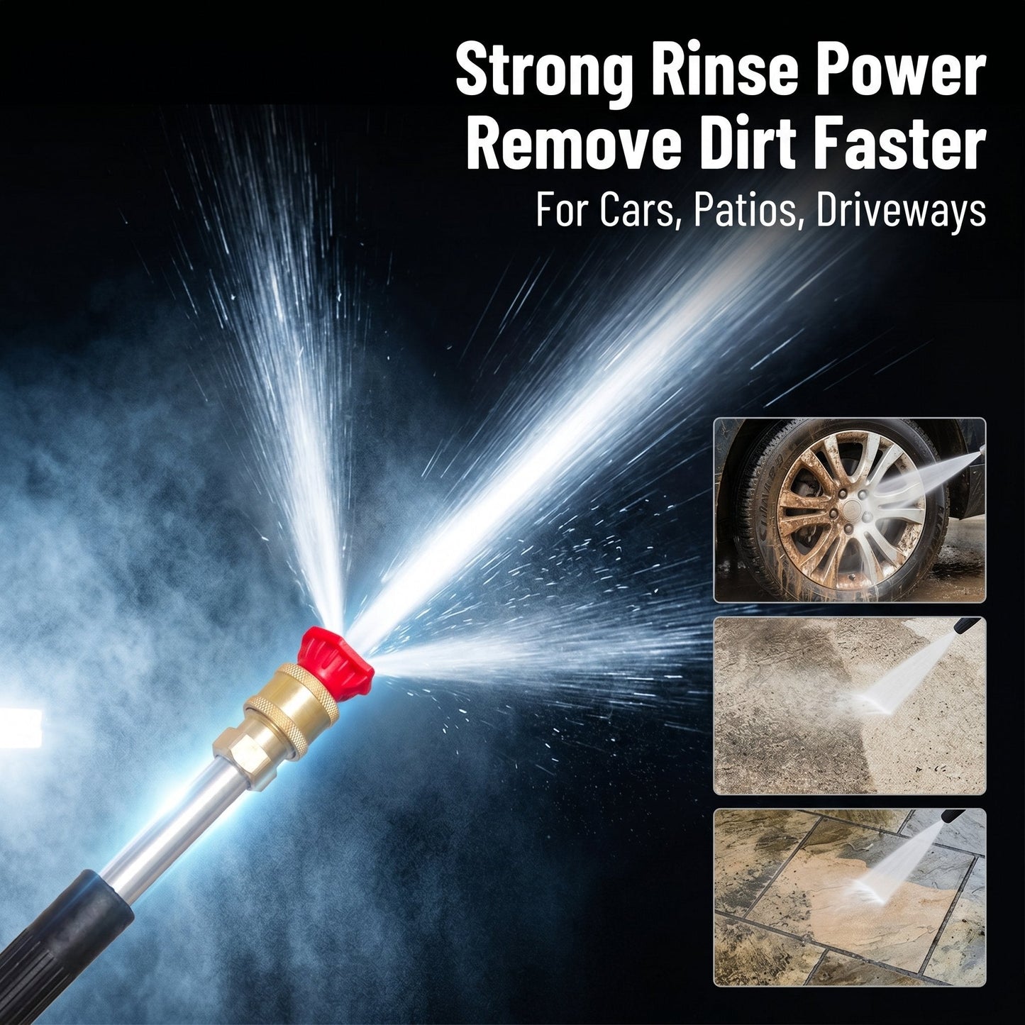💦🚿 High-pressure water gun – 3 interchangeable nozzles, durable aluminium alloy & powerful ✨