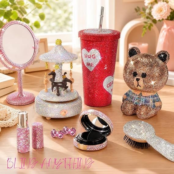 Glitter Rhinestone Bedazzling Kit - 19000Pcs Resin Jelly Rhinestones for Crafting